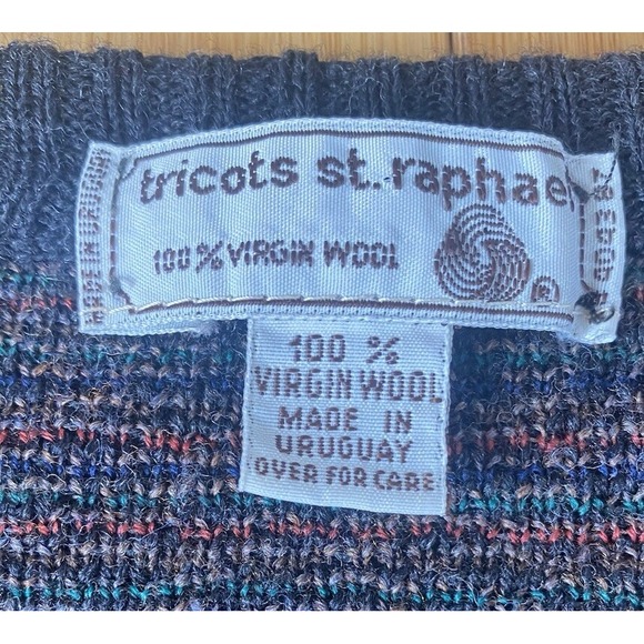 Tricots St Raphael 100% Virgin‎ Wool  Cardigan Sweater SM Herringbone Pearl VTG - Picture 4 of 11